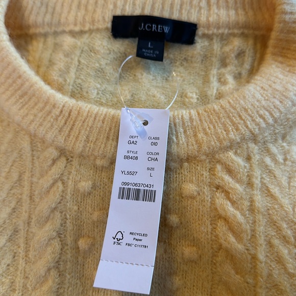 JCrew Stretch Wool Cable Knit Crewneck Sweater - Picture 5 of 7
